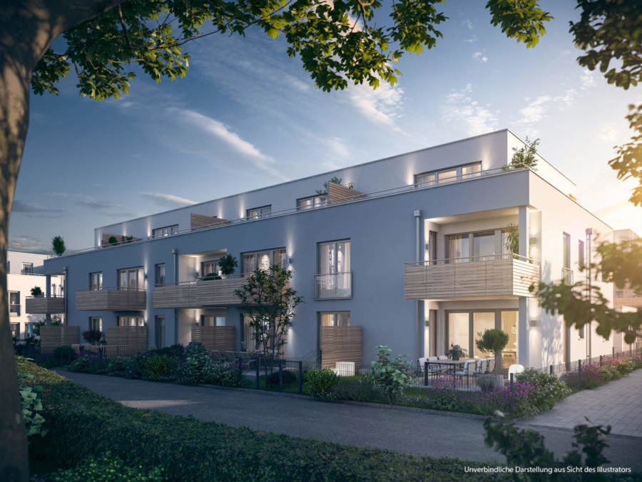 In Bau: 3-Zimmer-EG-Wohnung mit Garten und unverbautem Alpenblick, 83071 Stephanskirchen, Erdgeschosswohnung