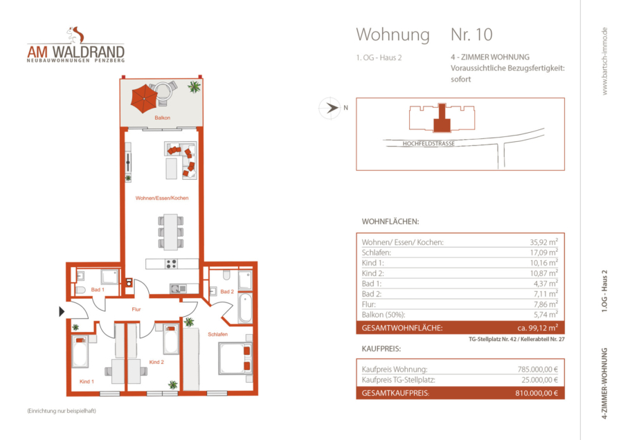 Exklusive 4-Zimmer-Wohnung in Penzberg - Grundriss