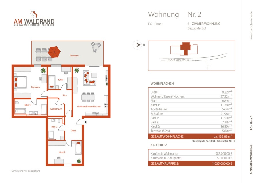 Moderne 4-Zimmer-Wohnung in Penzberg - Grundriss