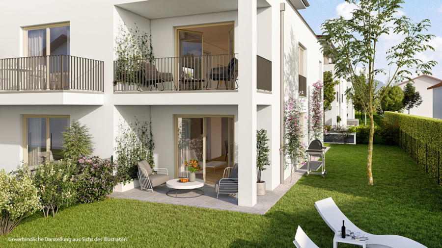 Gut geschnittene 3-Zimmer-Erdgeschoss-Wohnung mit Garten und Sonnenterrasse, 82515 Wolfratshausen / Weidach, Erdgeschosswohnung