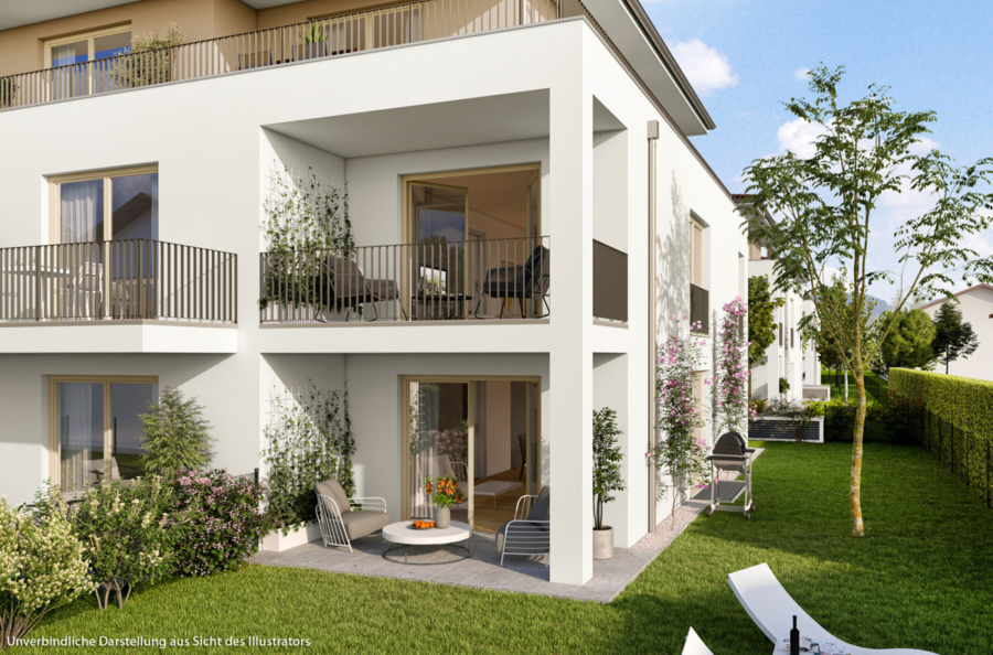 In Bau: Helle 2-Zimmer-Wohnung mit Terrasse und Garten in Wolfratshausen, 82515 Wolfratshausen / Weidach, Erdgeschosswohnung